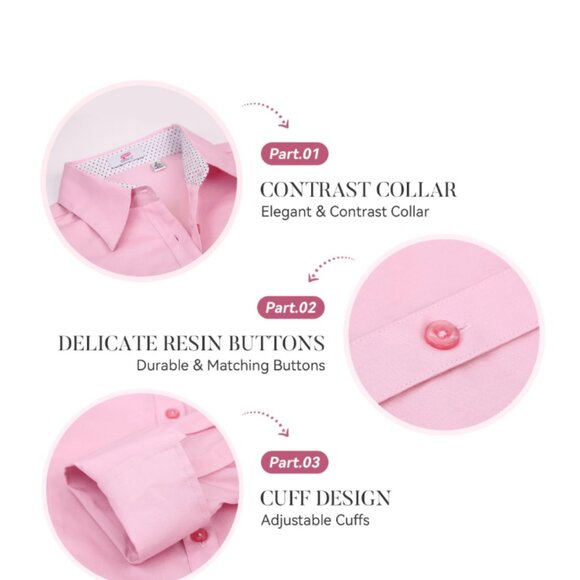 Beautiful Esabel C. Pink Button Down Dress Shirt NWT M - Picture 3 of 12